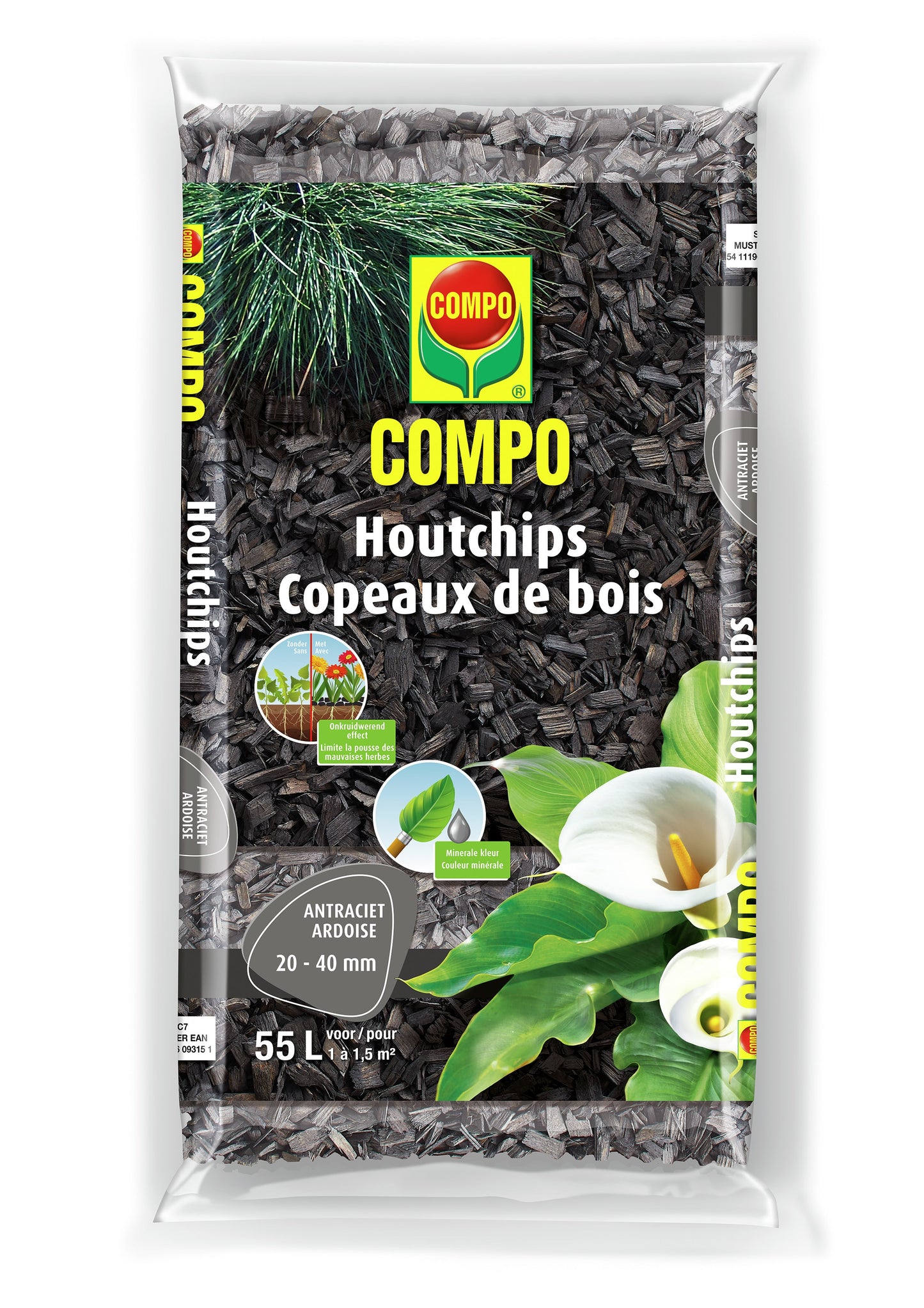 Compo HOUTCHIPS ANTRACIET 55 L