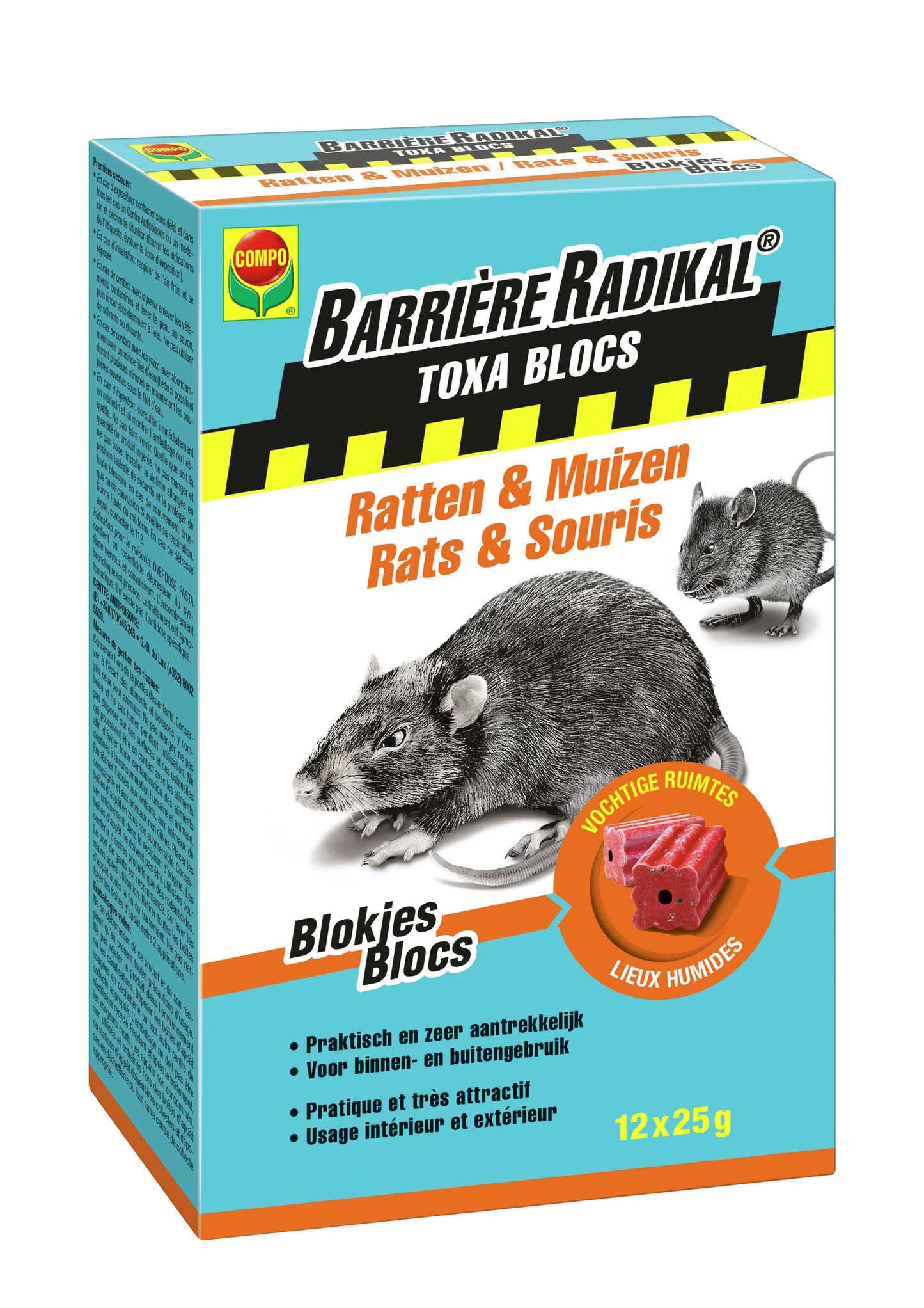 Compo TOXA BLOCS - RATTEN & MUIZEN (12 x 25 G)