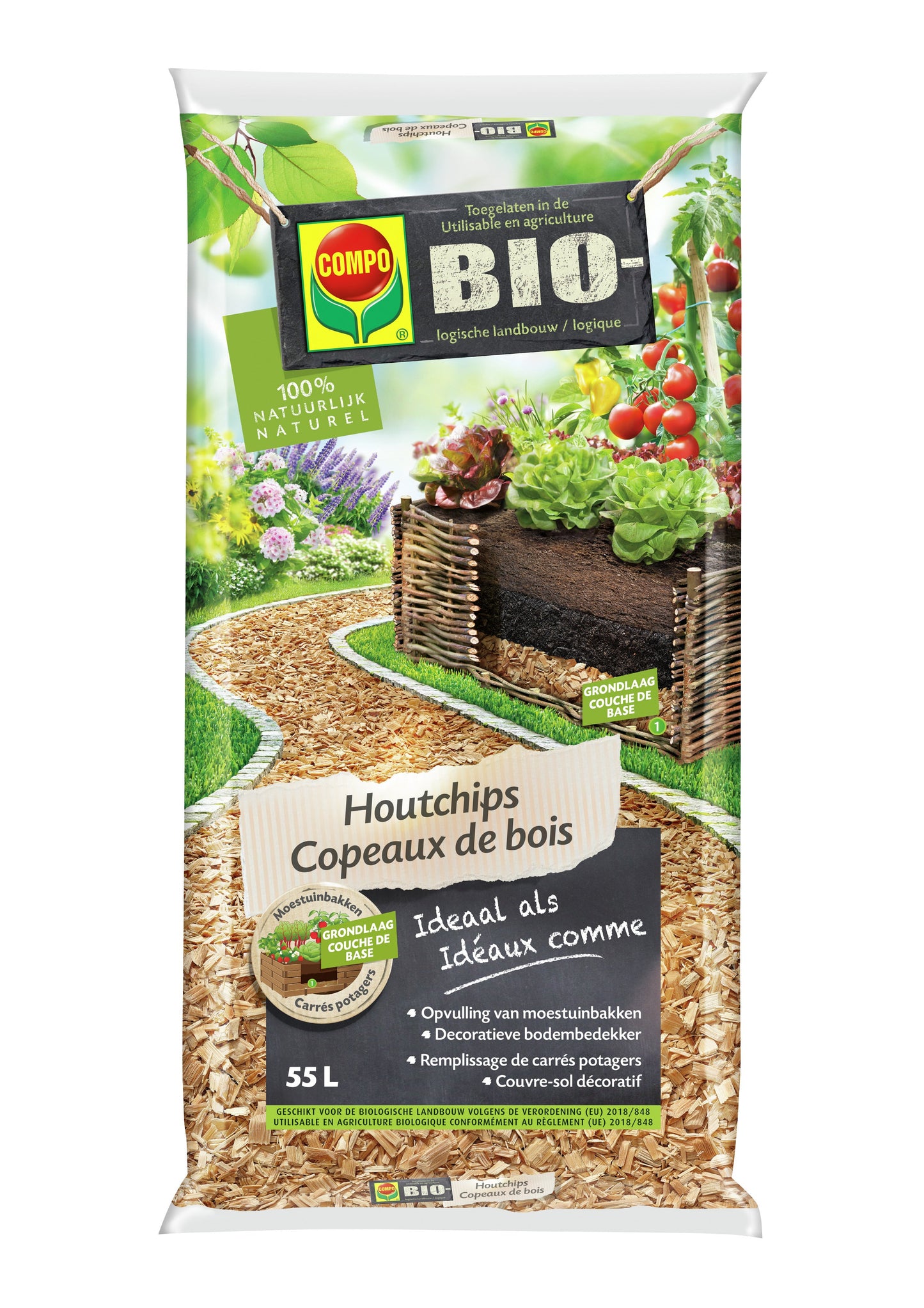Compo HOUTCHIPS NATUURLIJK 55 L