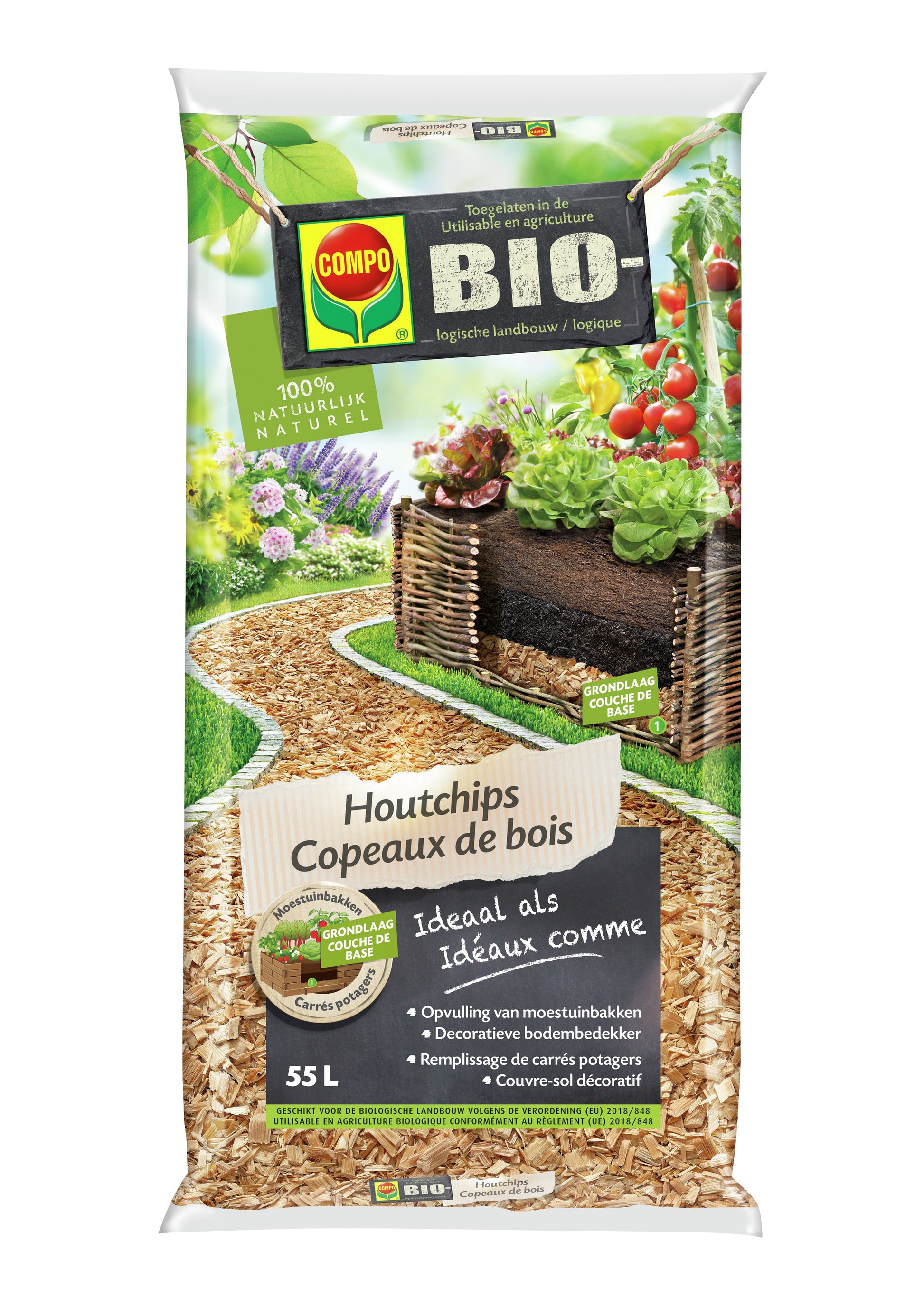 Compo HOUTCHIPS NATUURLIJK 55 L