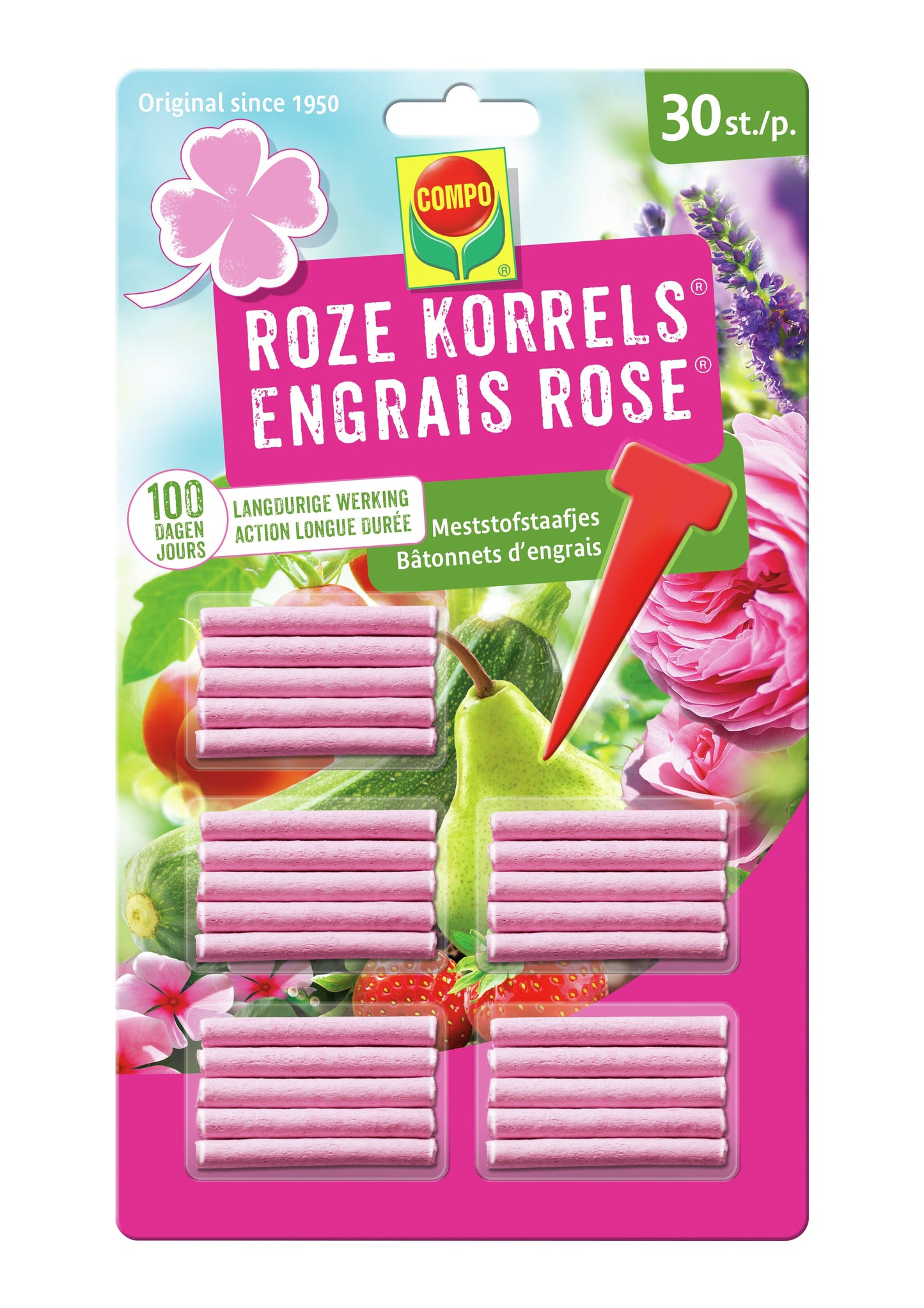 Compo MESTSTOFSTAAFJES ROZE KORRELS 30 ST