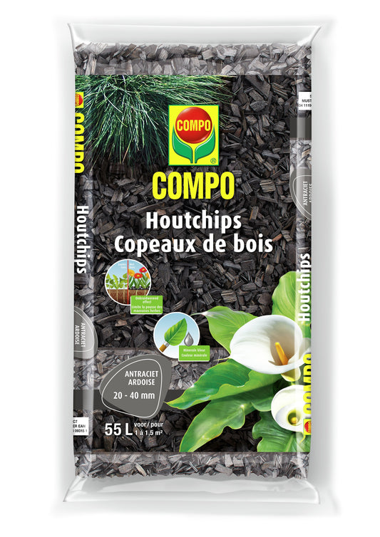 Compo HOUTCHIPS ANTRACIET 55 L
